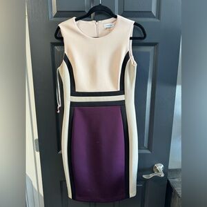 Calvin Klein Colorblock Midi Dress Size 8